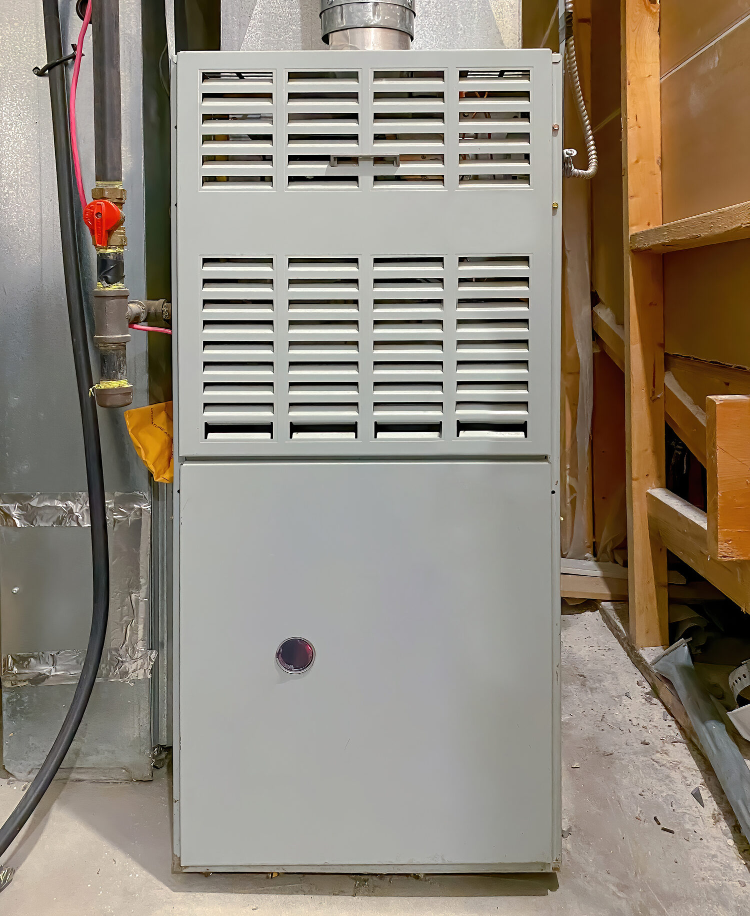 Vertical image of a new gas furnace