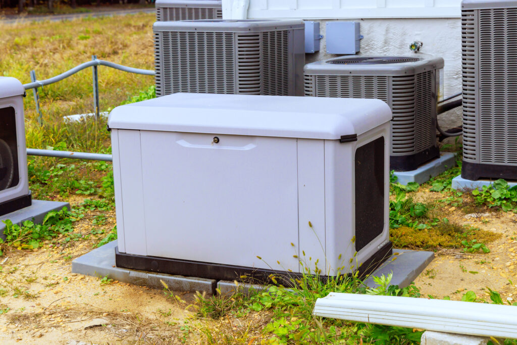 Generator installed by air conditioning condensers